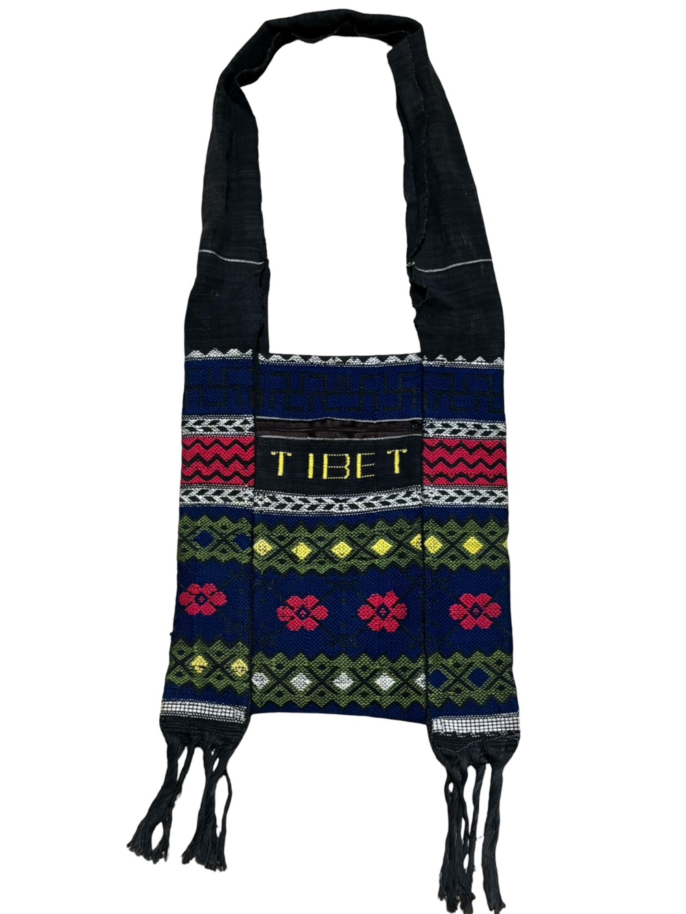 Handwoven Blue Patterned Ethnic Hippie Boho Whimsical Shoulder Lama Tibetan Bag